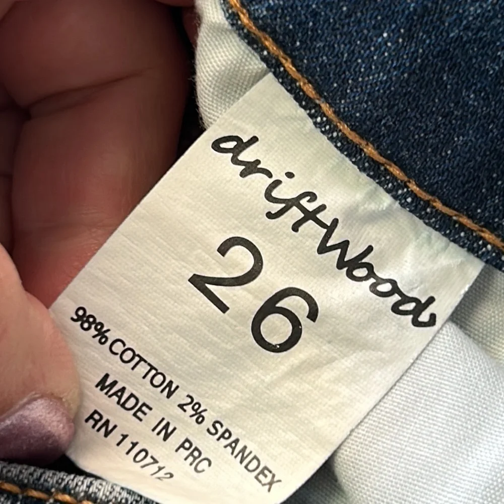 Driftwood skinny fit patch jeans size 26